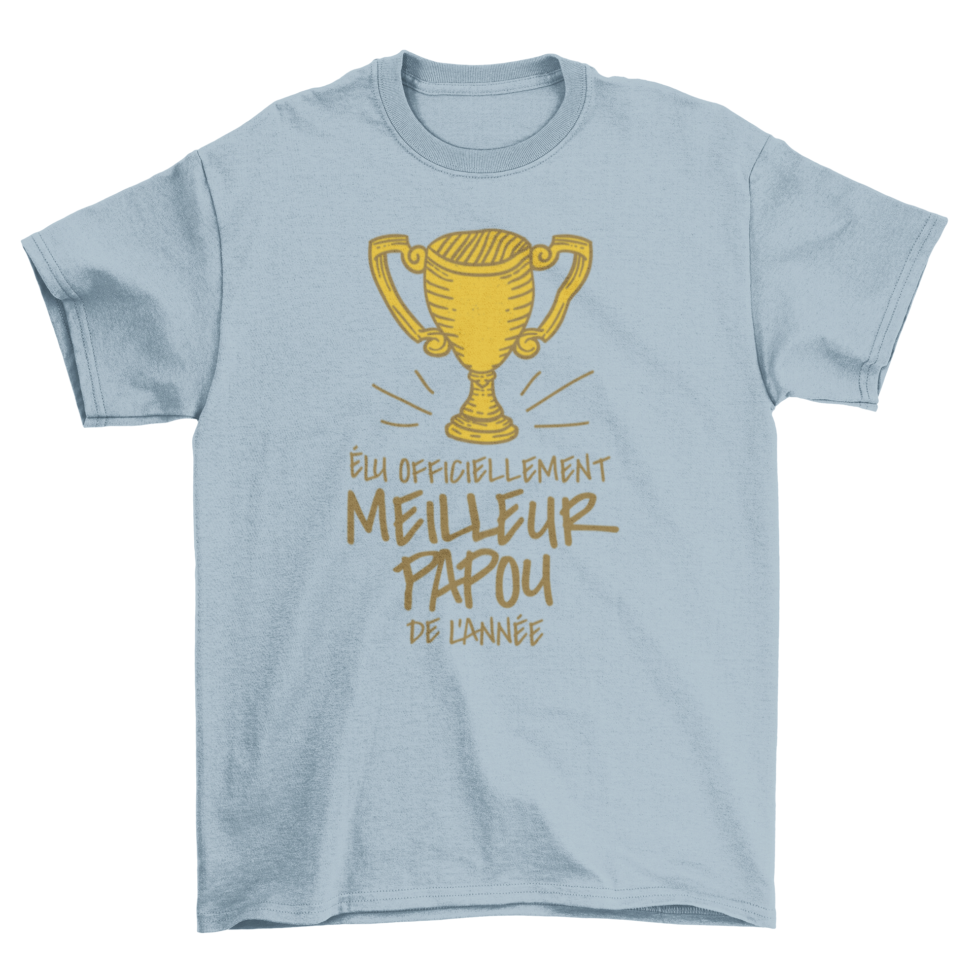 Best Grandad T-shirt featuring a trophy design and French quote celebrating grandfathers.