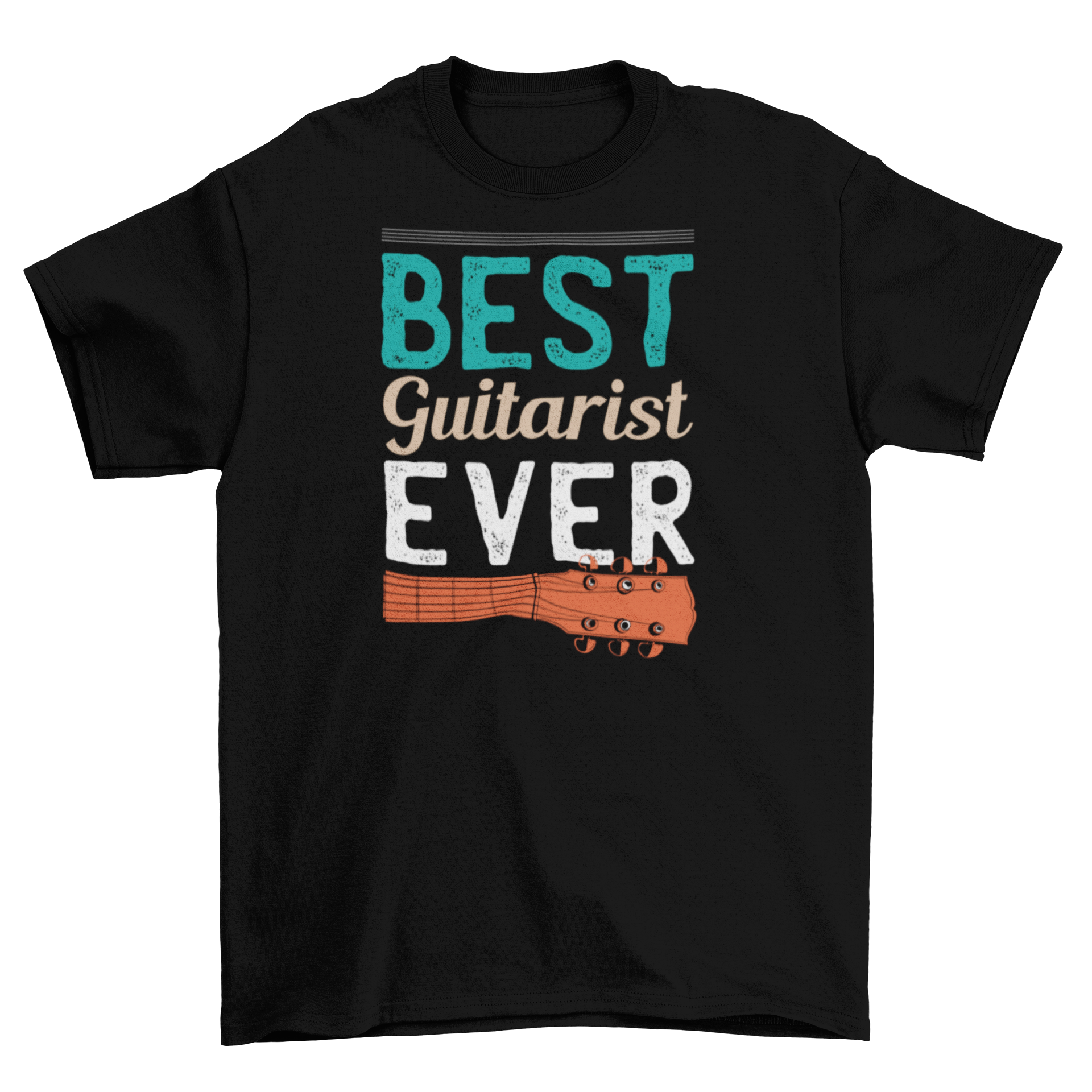 A stylish t-shirt featuring the quote 'Best Guitarist Ever' in bold lettering, perfect for music lovers.