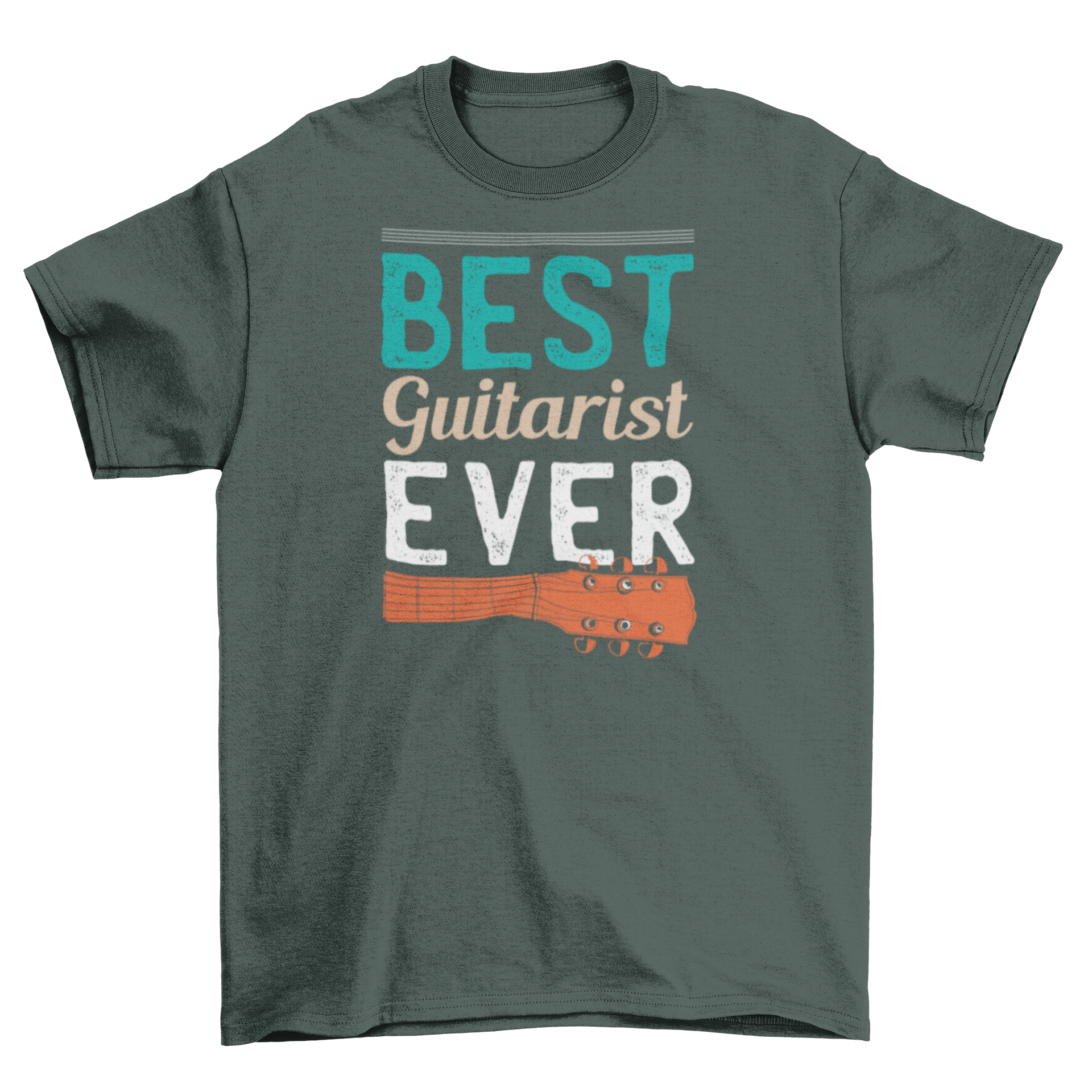 A stylish t-shirt featuring the quote 'Best Guitarist Ever' in bold lettering, perfect for music lovers.