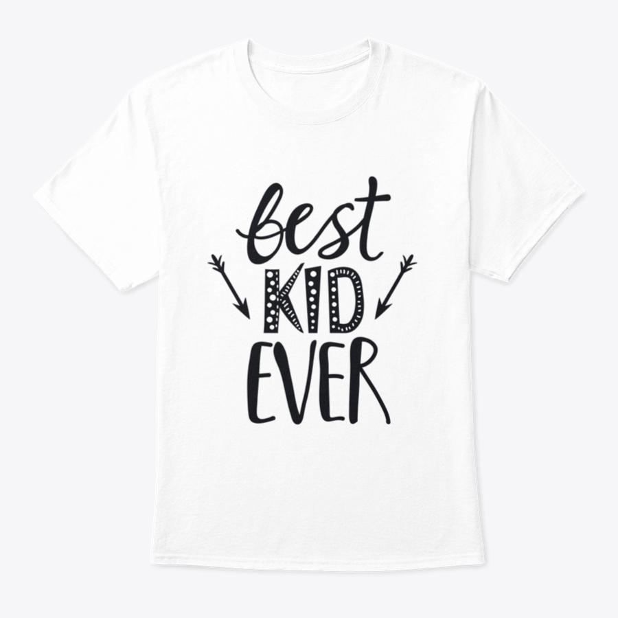 A trendy t-shirt featuring a playful 'Best Kid Ever' print, made from soft cotton fabric, suitable for children.