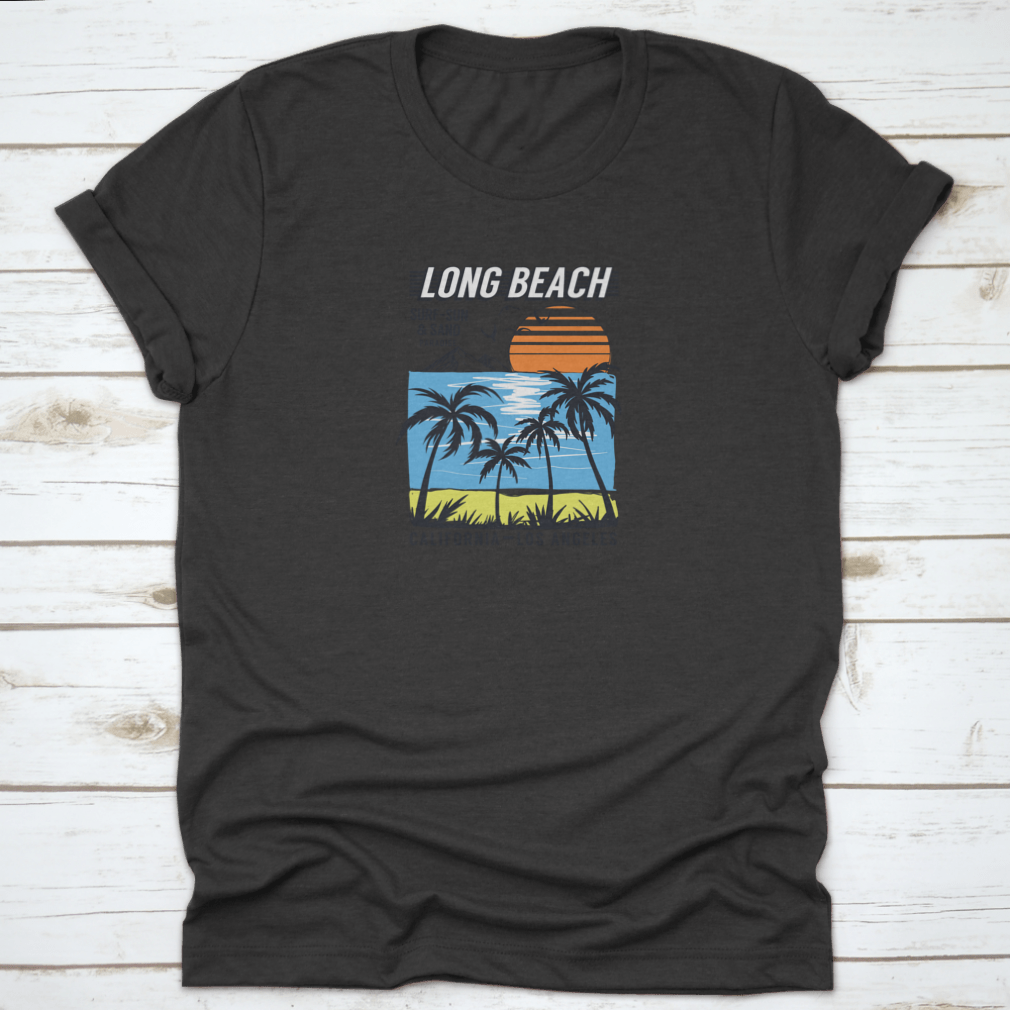 Best Paradise Surf Sun And Sand Long Beach t-shirt in various colors, showcasing its classic fit and soft fabric, perfect for beach outings.