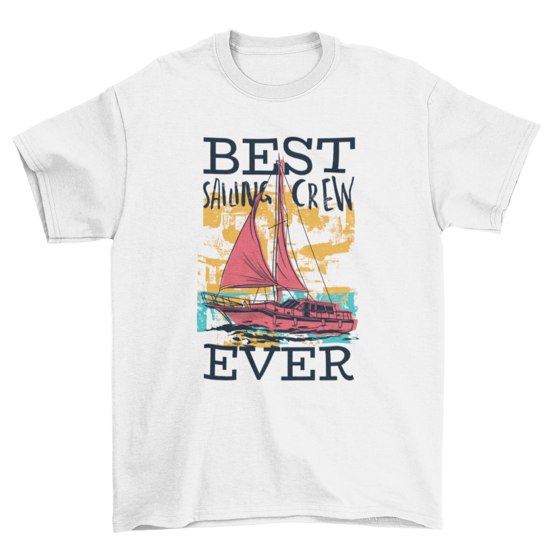 Best Sailing Crew T-shirt featuring a boat design and quote, perfect for sailing enthusiasts.