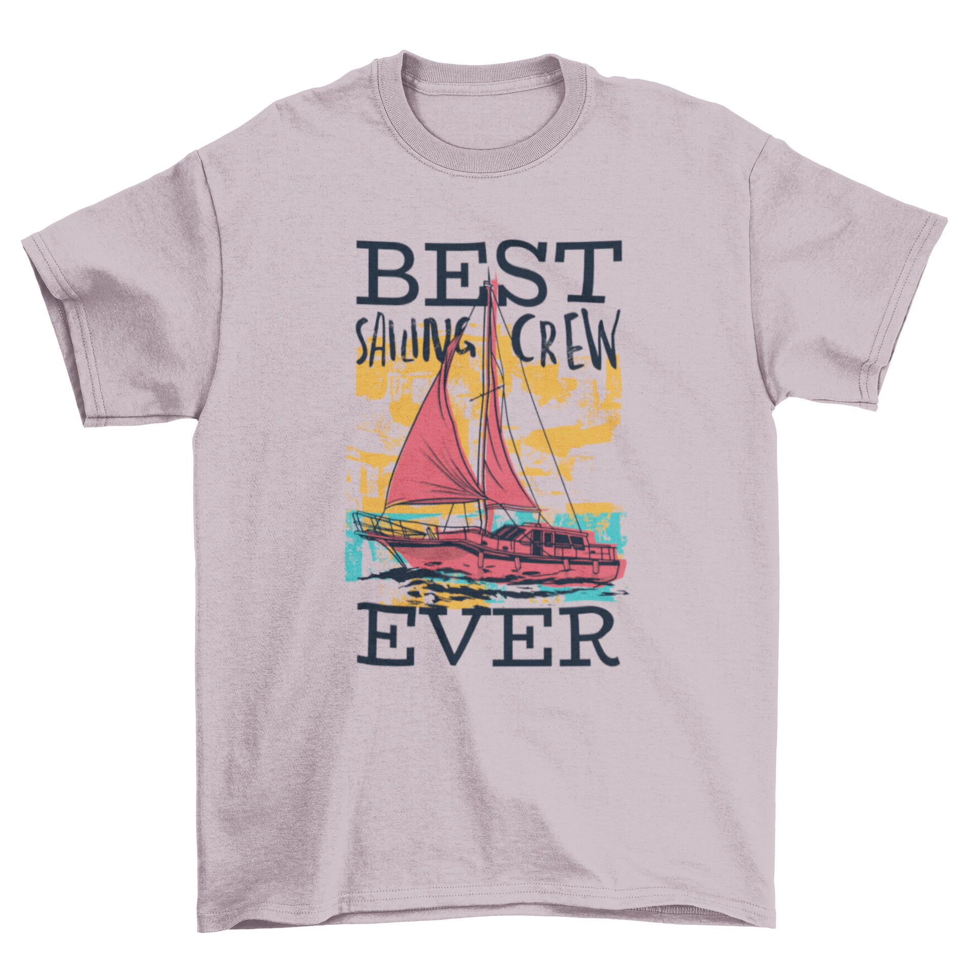 Best Sailing Crew T-shirt featuring a boat design and quote, perfect for sailing enthusiasts.