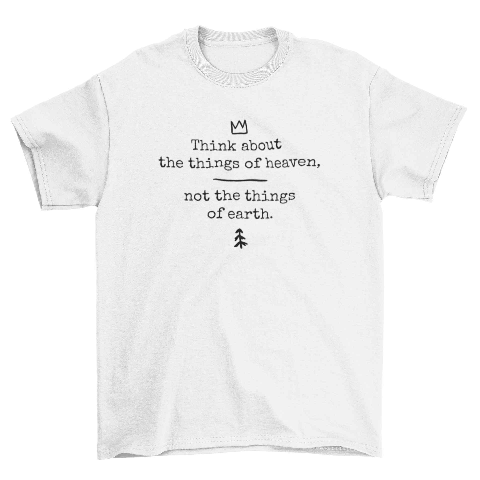 A stylish t-shirt featuring a biblical quote design, perfect for expressing faith and spirituality.