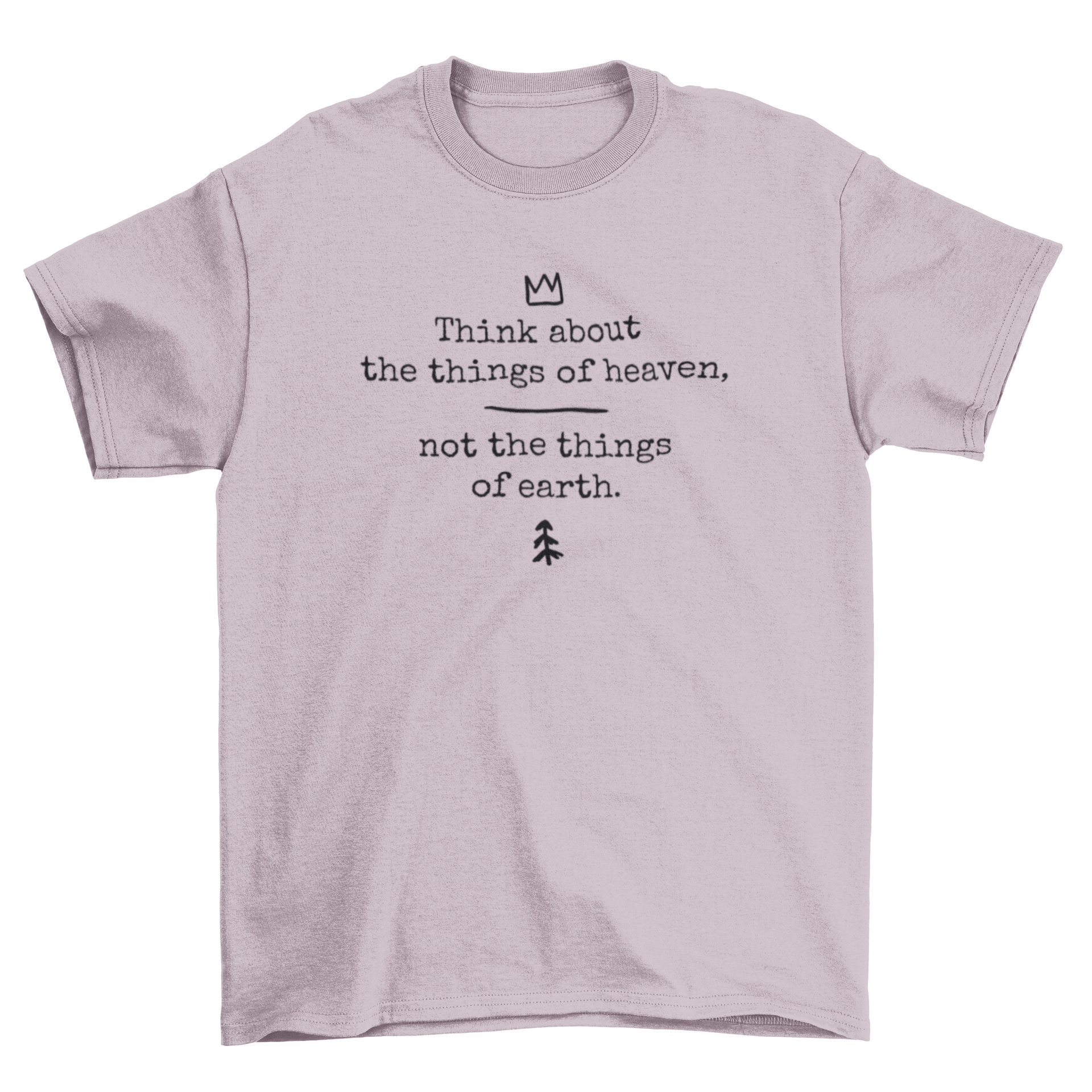 A stylish t-shirt featuring a biblical quote design, perfect for expressing faith and spirituality.