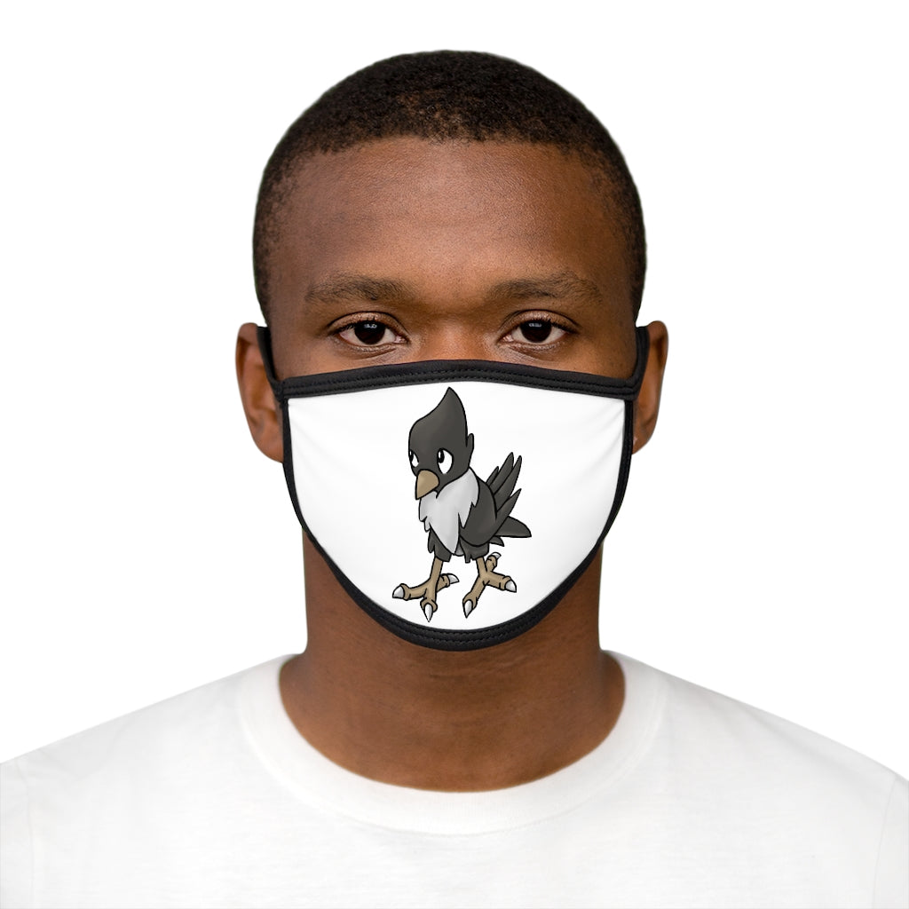 BiChip Mixed-Fabric Face Mask featuring a black outer edge and earloops, made from durable polyester and soft cotton.