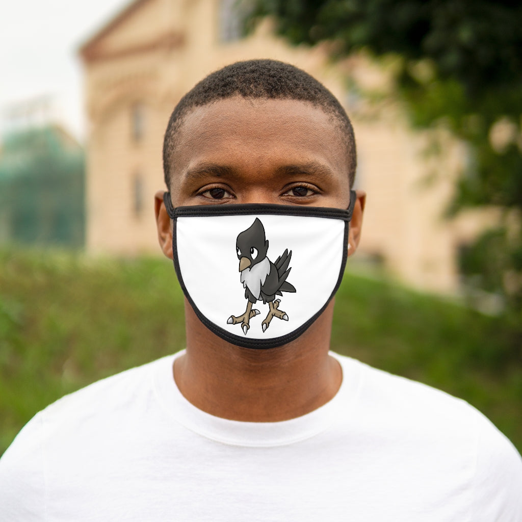 BiChip Mixed-Fabric Face Mask featuring a black outer edge and earloops, made from durable polyester and soft cotton.