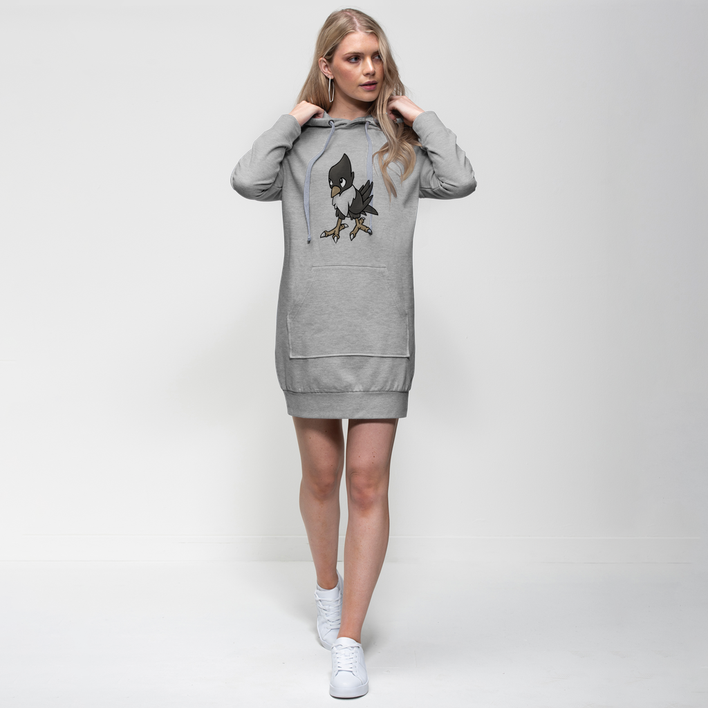 BiChip Premium Adult Hoodie Dress in a stylish design featuring a hood, full-length sleeves, and a kangaroo pouch pocket.