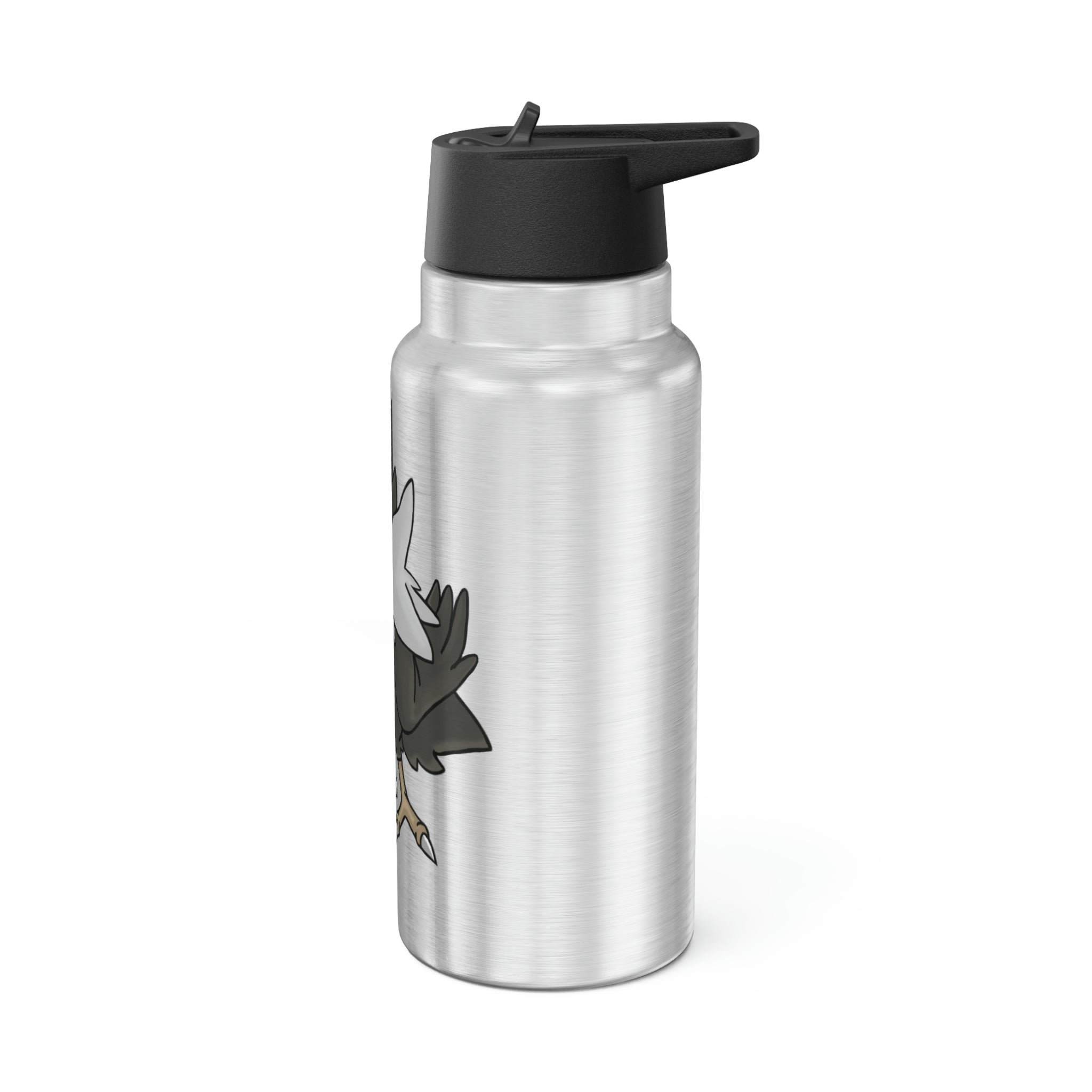 BiChipla Gator Tumbler in stainless steel with a black cap and straw, showcasing a customizable design.