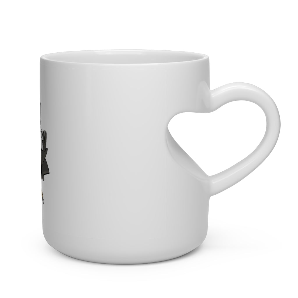 BiChipla Heart Shape Mug in white ceramic with a heart-shaped handle, perfect for hot beverages.