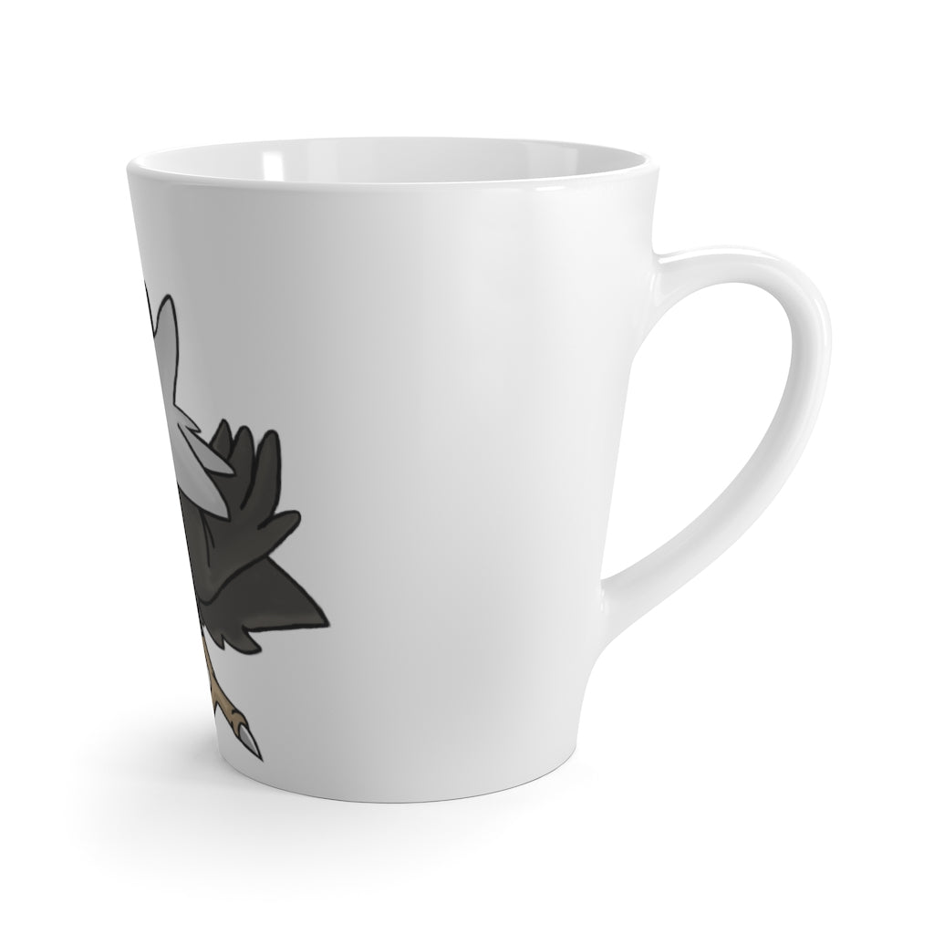 BiChipla Latte Mug in white ceramic with rounded corners and C-handle, showcasing vibrant sublimation printing.