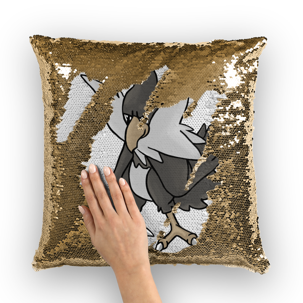 BiChipla Sequin Cushion Cover featuring a colorful mermaid design with shimmering sequins on a soft polyester fabric.