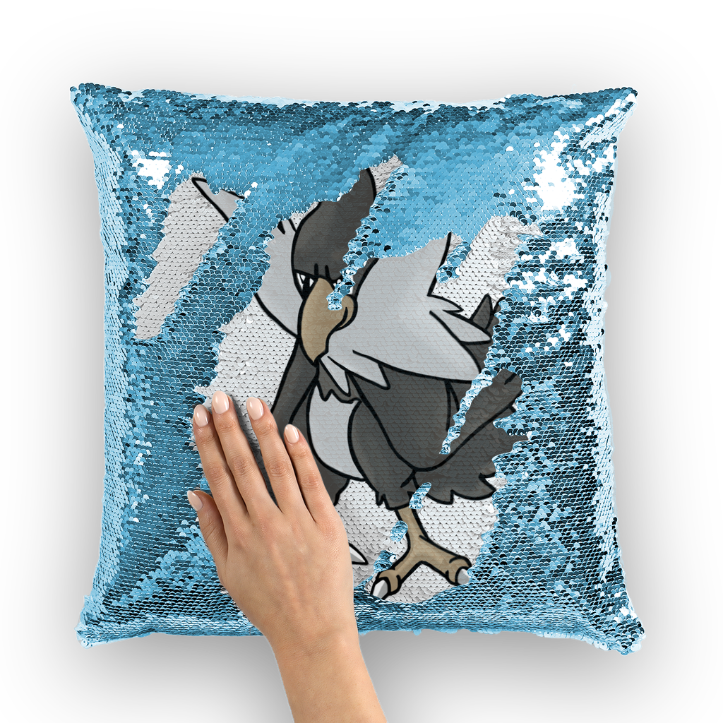 BiChipla Sequin Cushion Cover featuring a colorful mermaid design with shimmering sequins on a soft polyester fabric.