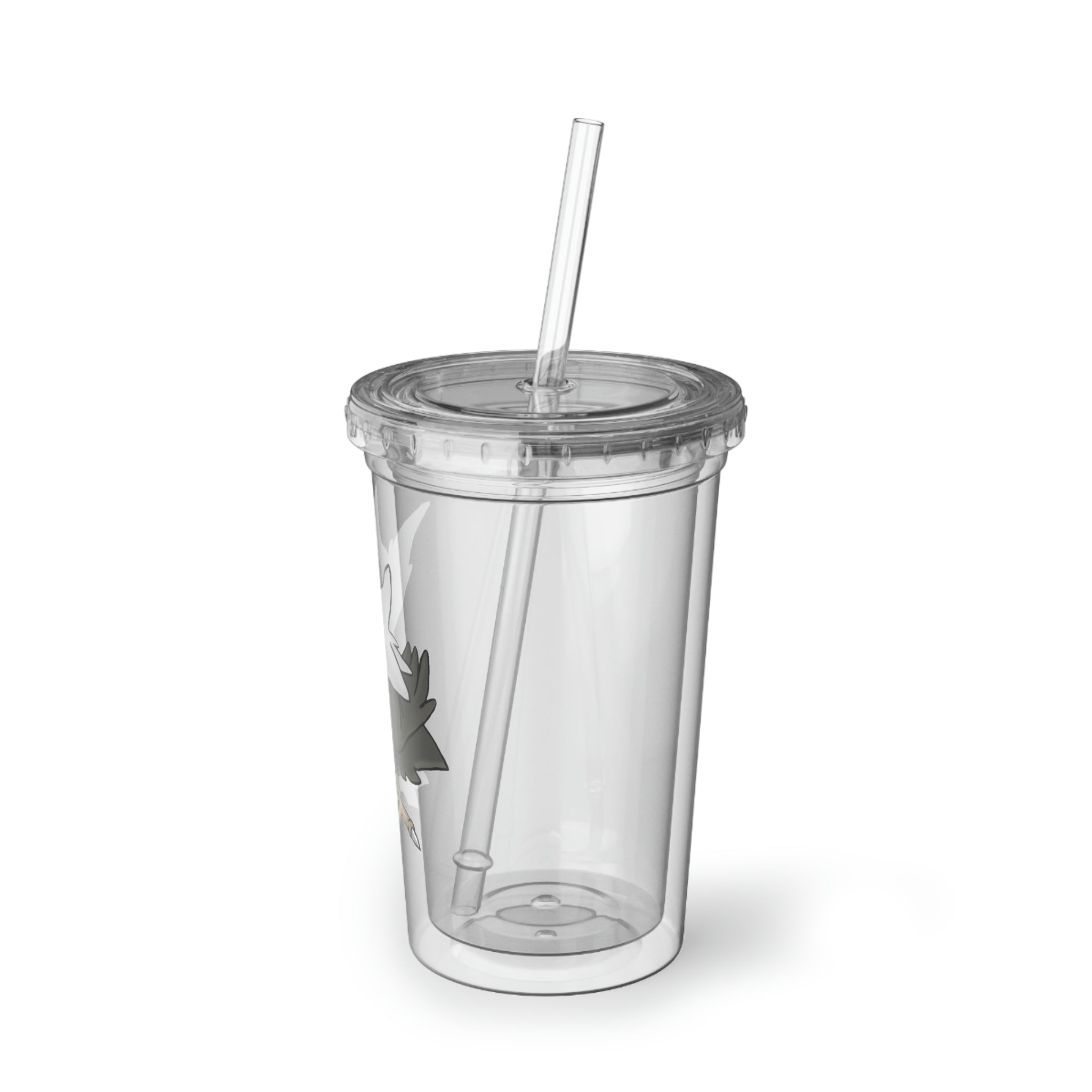 BiChipla Suave Acrylic Cup with double-wall insulation, featuring a vibrant custom design and a secure lid with a straw.