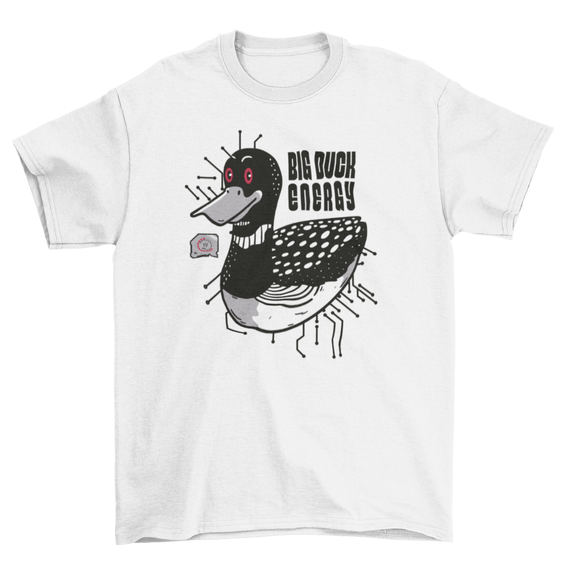 Big Duck Energy t-shirt featuring a dark duck graphic and bold text design.