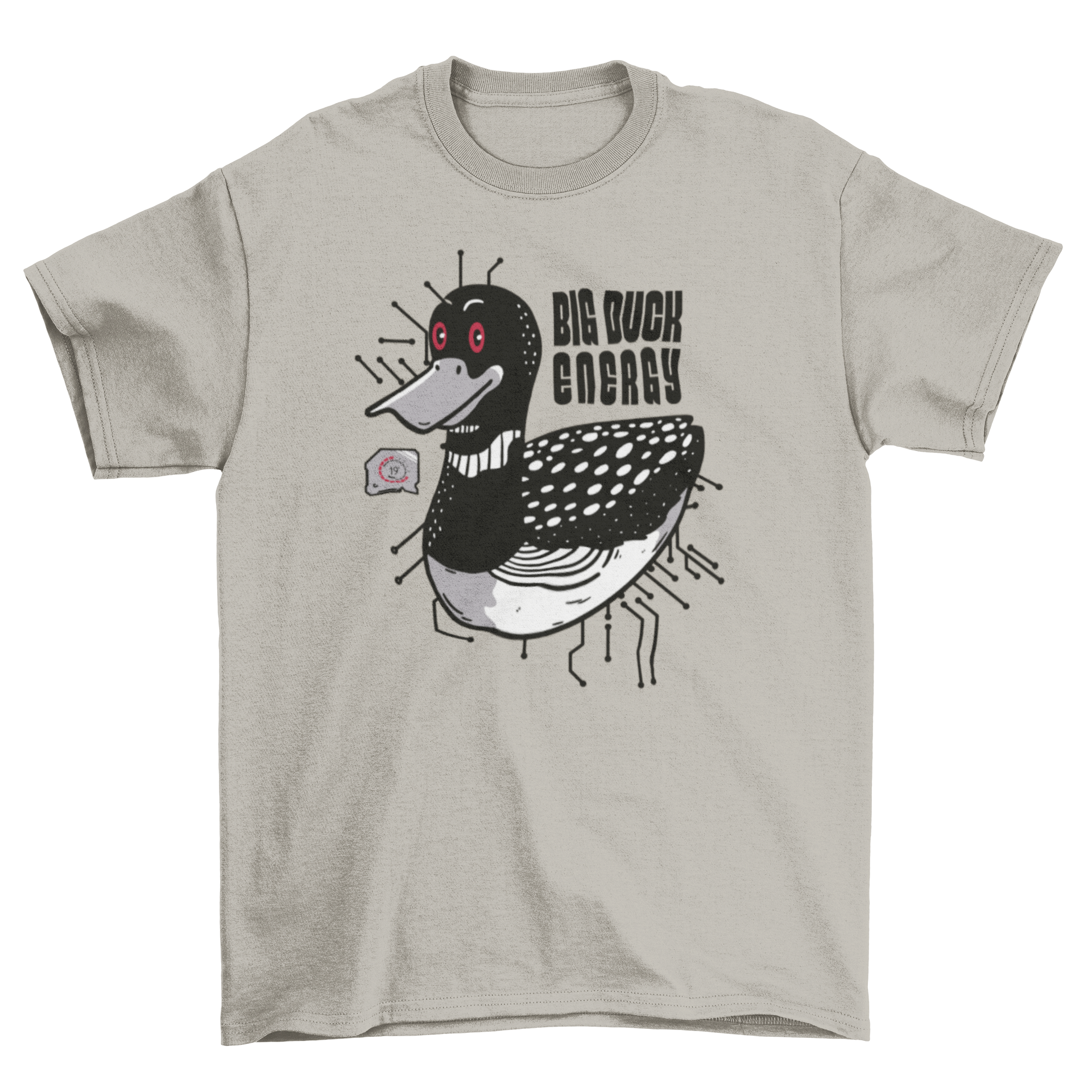 Big Duck Energy t-shirt featuring a dark duck graphic and bold text design.