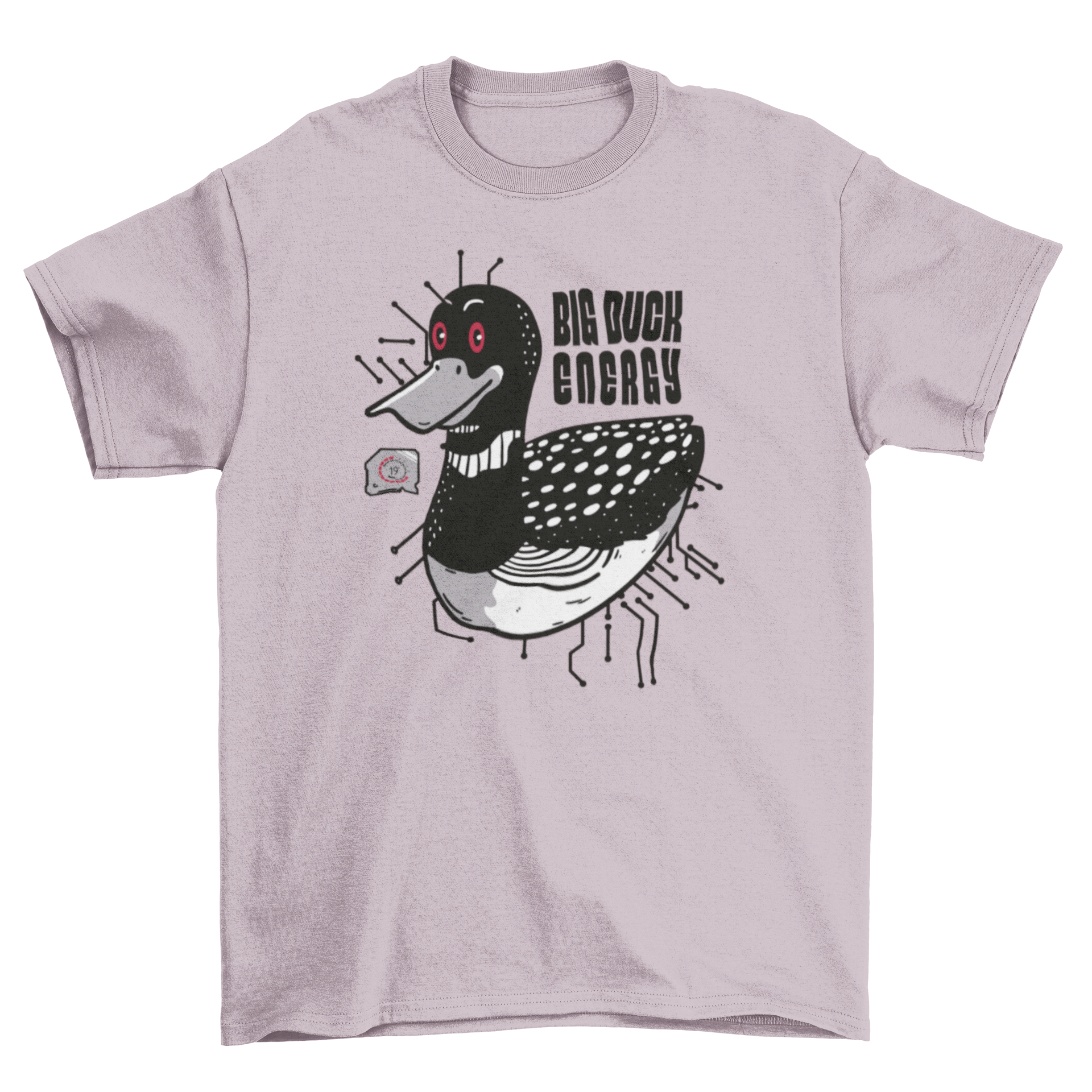 Big Duck Energy t-shirt featuring a dark duck graphic and bold text design.