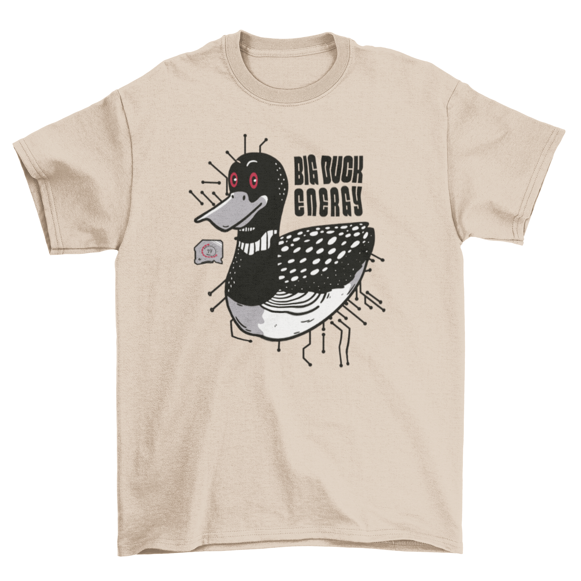 Big Duck Energy t-shirt featuring a dark duck graphic and bold text design.