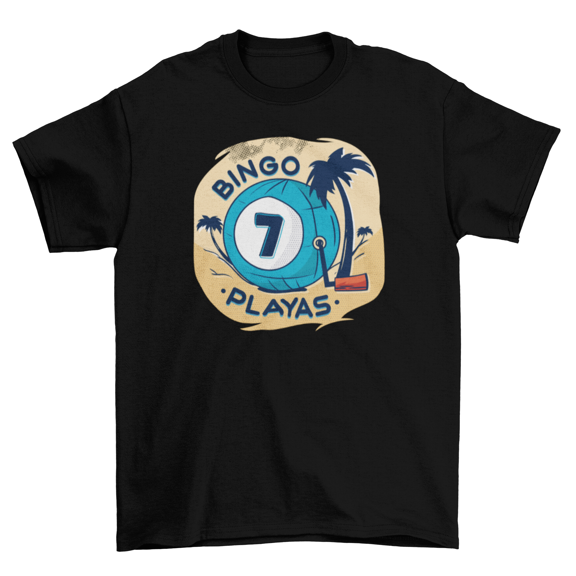 Bingo playas t-shirt featuring a bold caption design, perfect for casual wear.