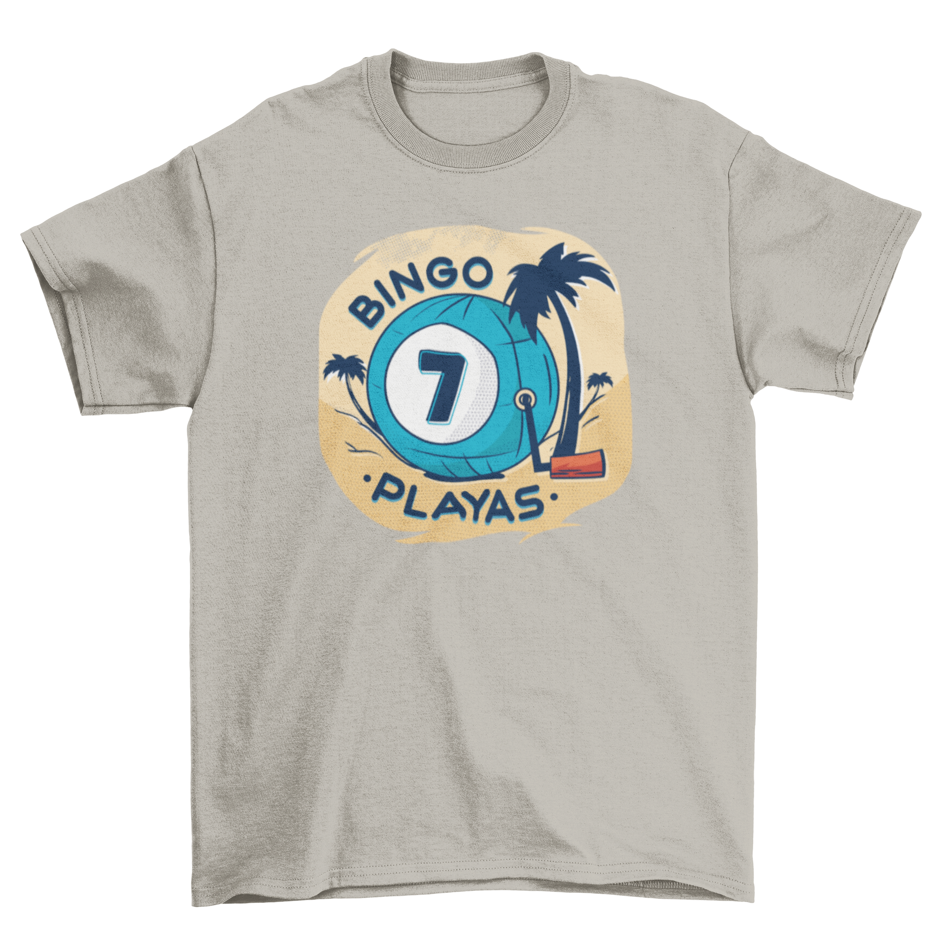 Bingo playas t-shirt featuring a bold caption design, perfect for casual wear.