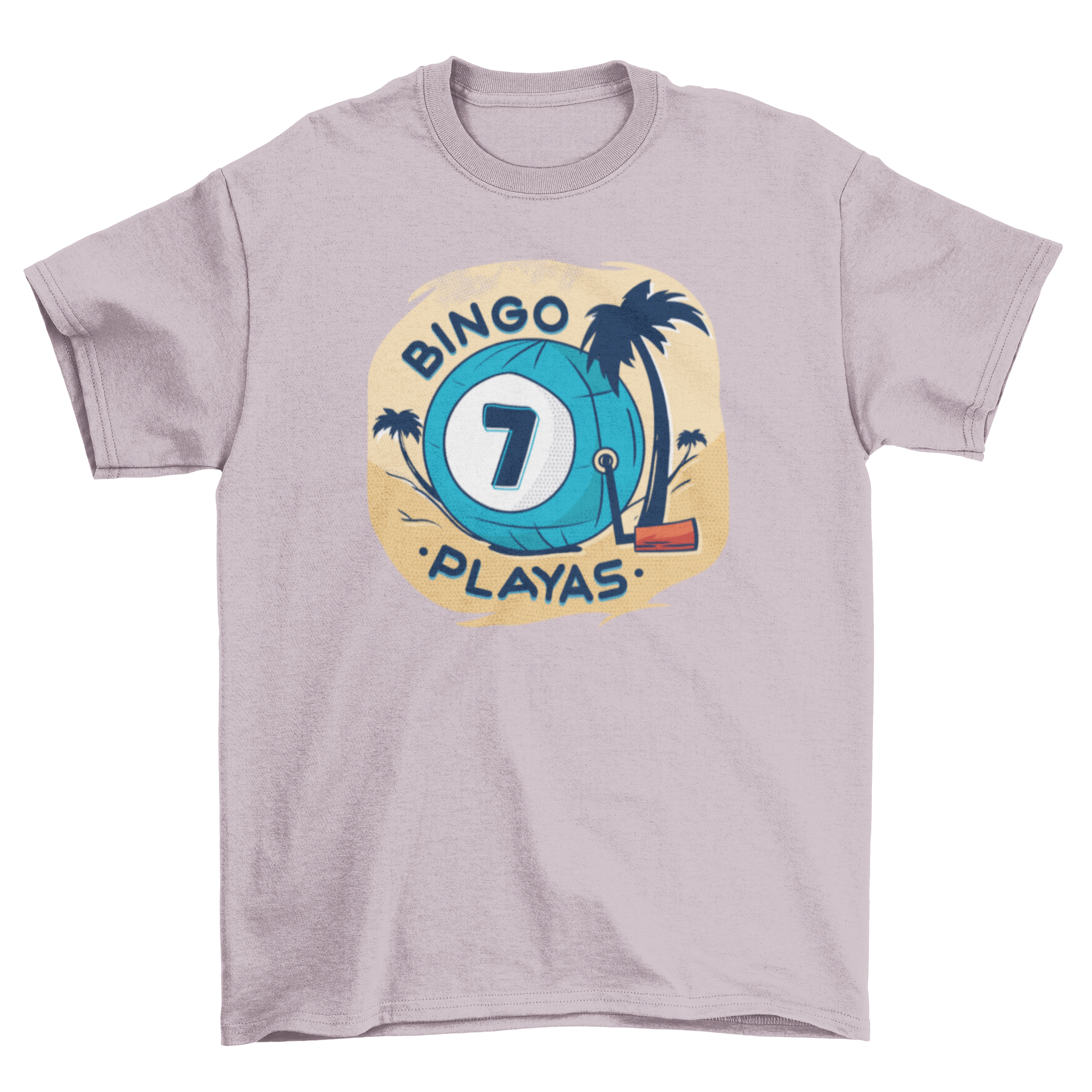 Bingo playas t-shirt featuring a bold caption design, perfect for casual wear.