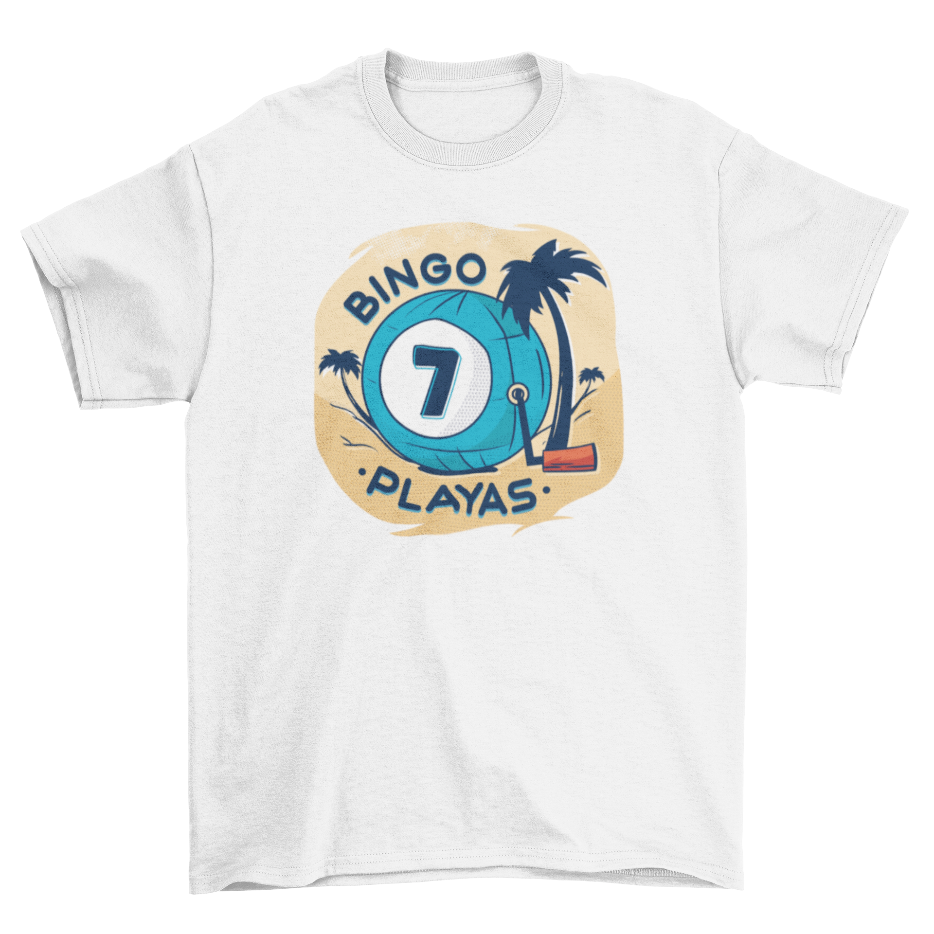 Bingo playas t-shirt featuring a bold caption design, perfect for casual wear.