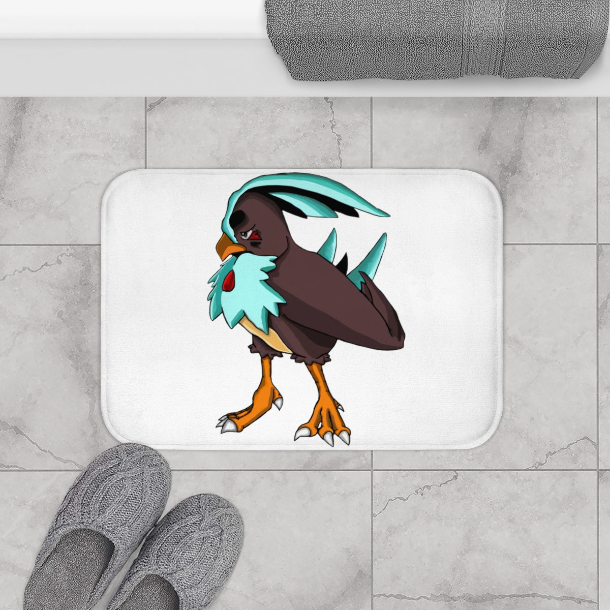 Bircross Bath Mat in a stylish bathroom setting, featuring anti-slip backing and soft microfiber material.