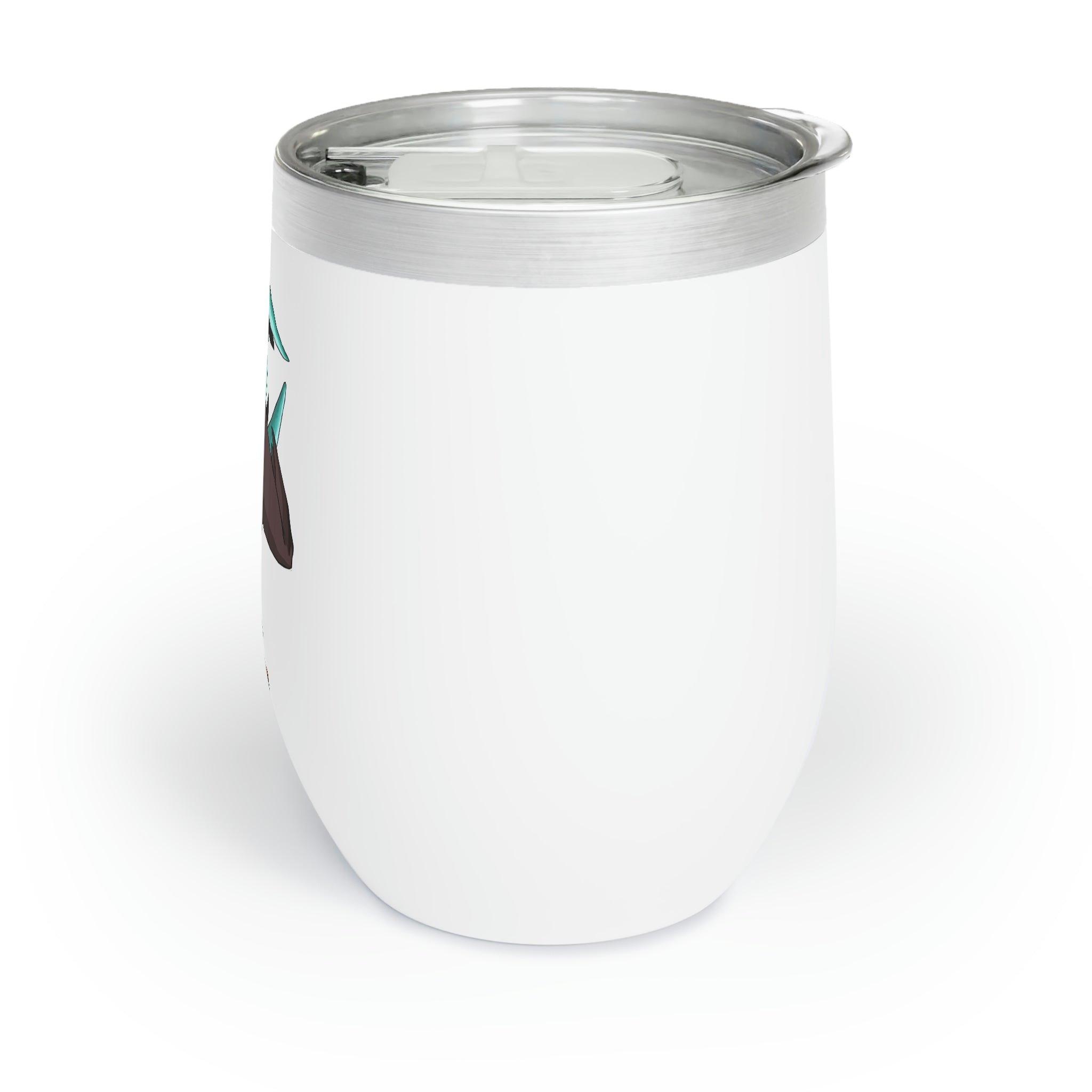 Bircross Chill Wine Tumbler in stainless steel with a customizable design, showcasing its double-insulated walls and stemless shape.