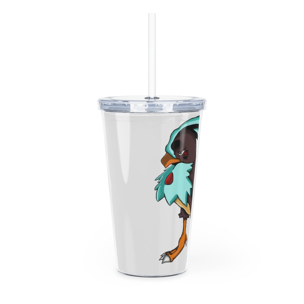 Bircross Plastic Tumbler with Straw, featuring a customizable design and double wall insulation, perfect for events and gatherings.