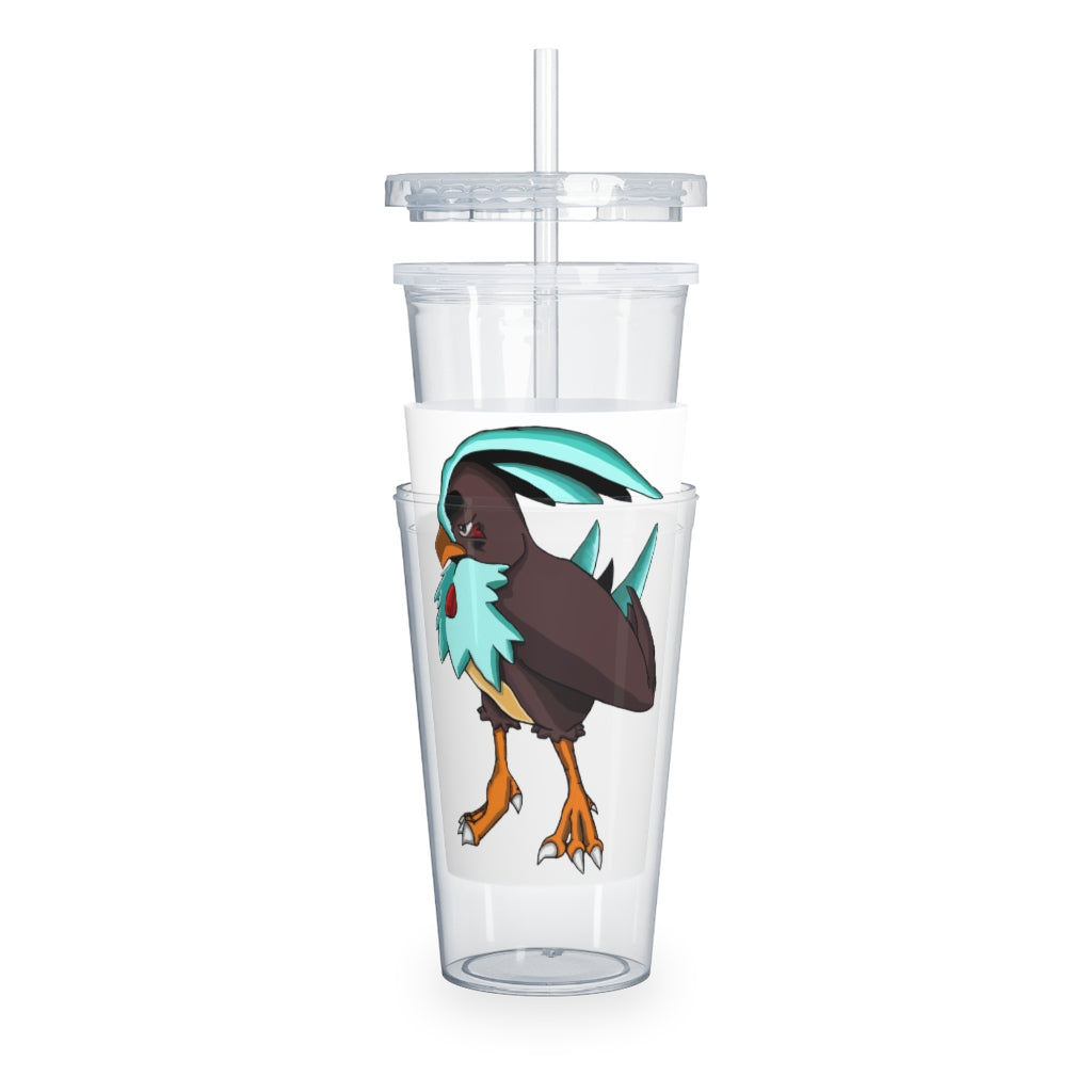 Bircross Plastic Tumbler with Straw, featuring a customizable design and double wall insulation, perfect for events and gatherings.