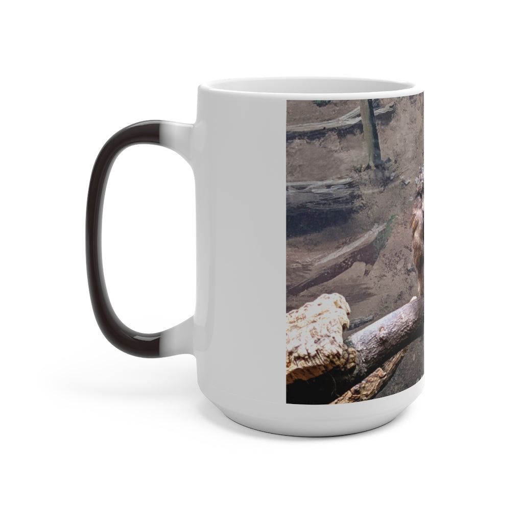 Bird Owl Color Changing Mug showcasing its vibrant color-changing feature and elegant design.