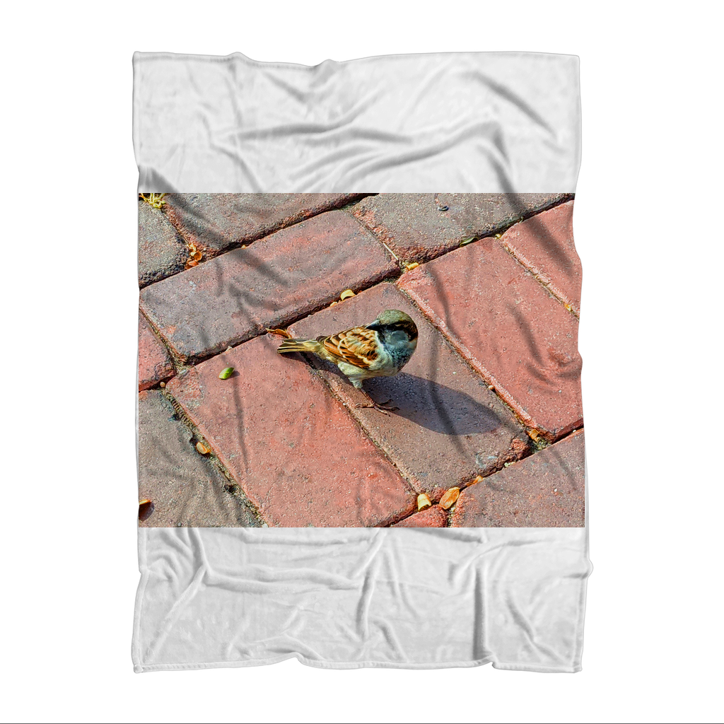 Bird Sublimation Throw Blanket featuring vibrant colors and soft fleece fabric, ideal for cozying up or home decor.