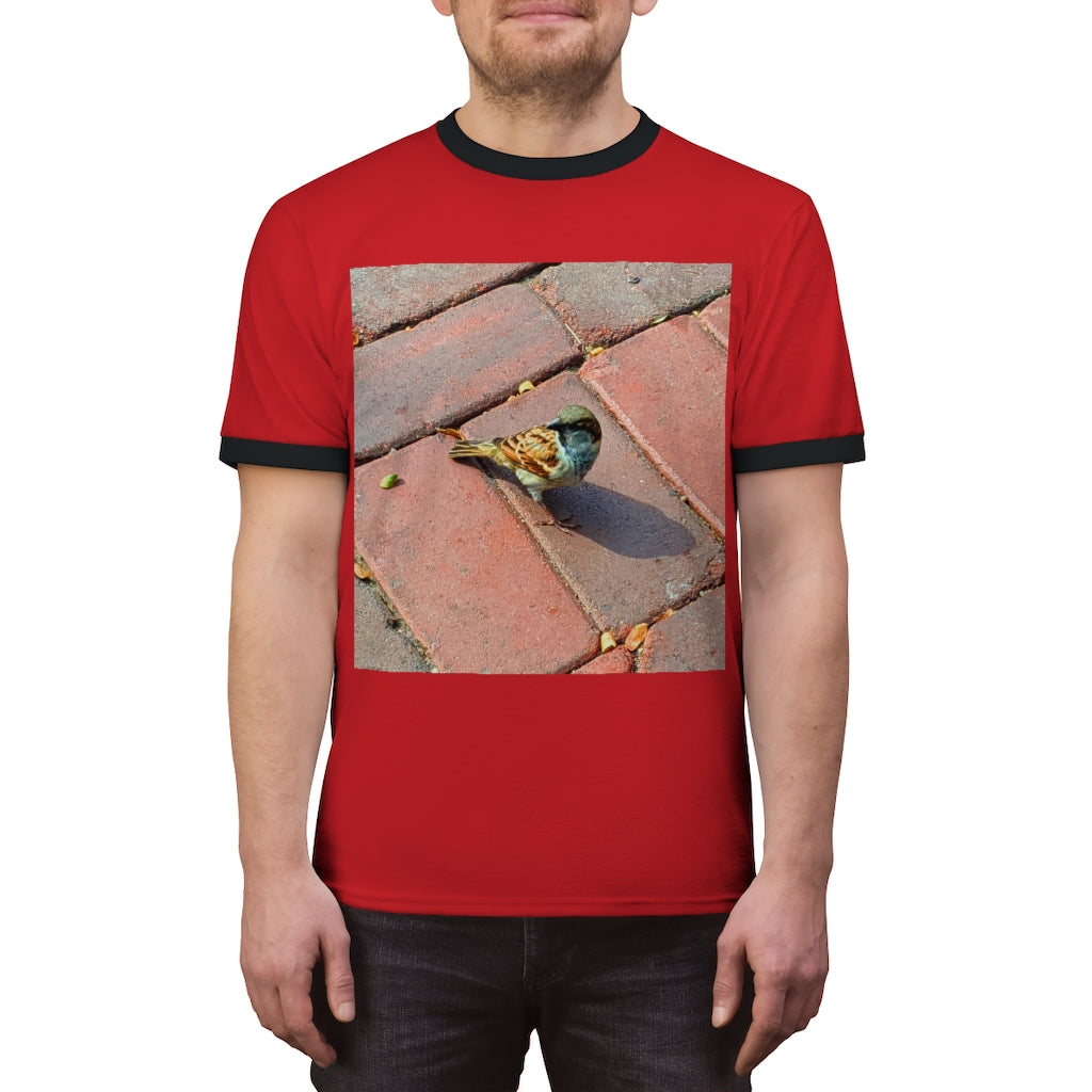 Bird Unisex Ringer Tee in various colors, showcasing its lightweight fabric and classic ringer design.