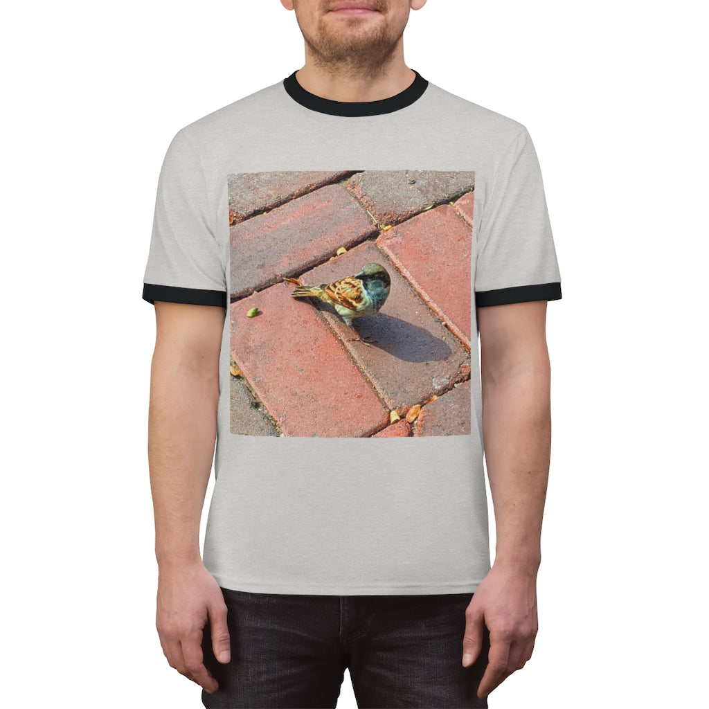 Bird Unisex Ringer Tee in various colors, showcasing its lightweight fabric and classic ringer design.