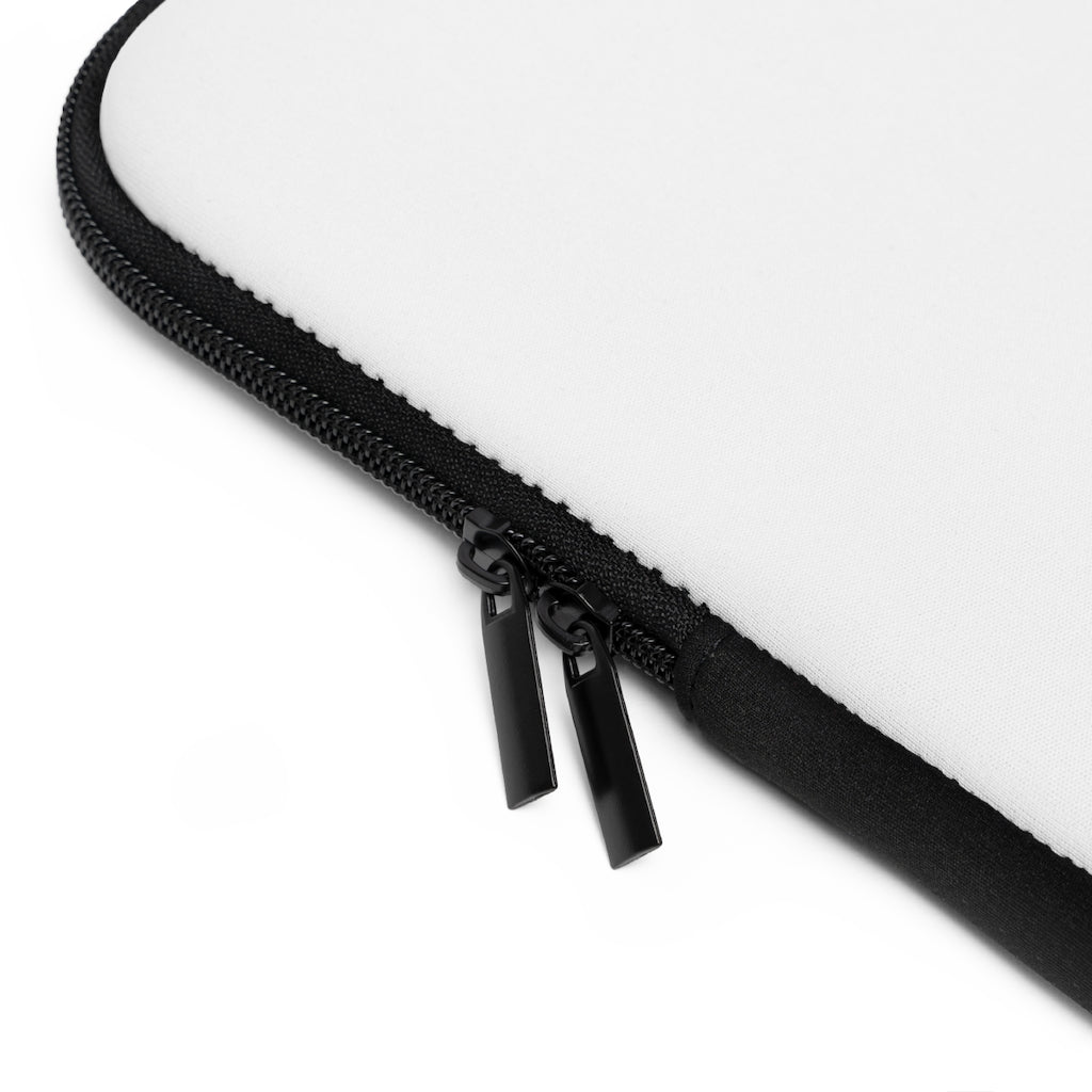 Birdam Laptop Sleeve featuring a customizable front and solid black back, made of smooth neoprene with dual zipper enclosures.