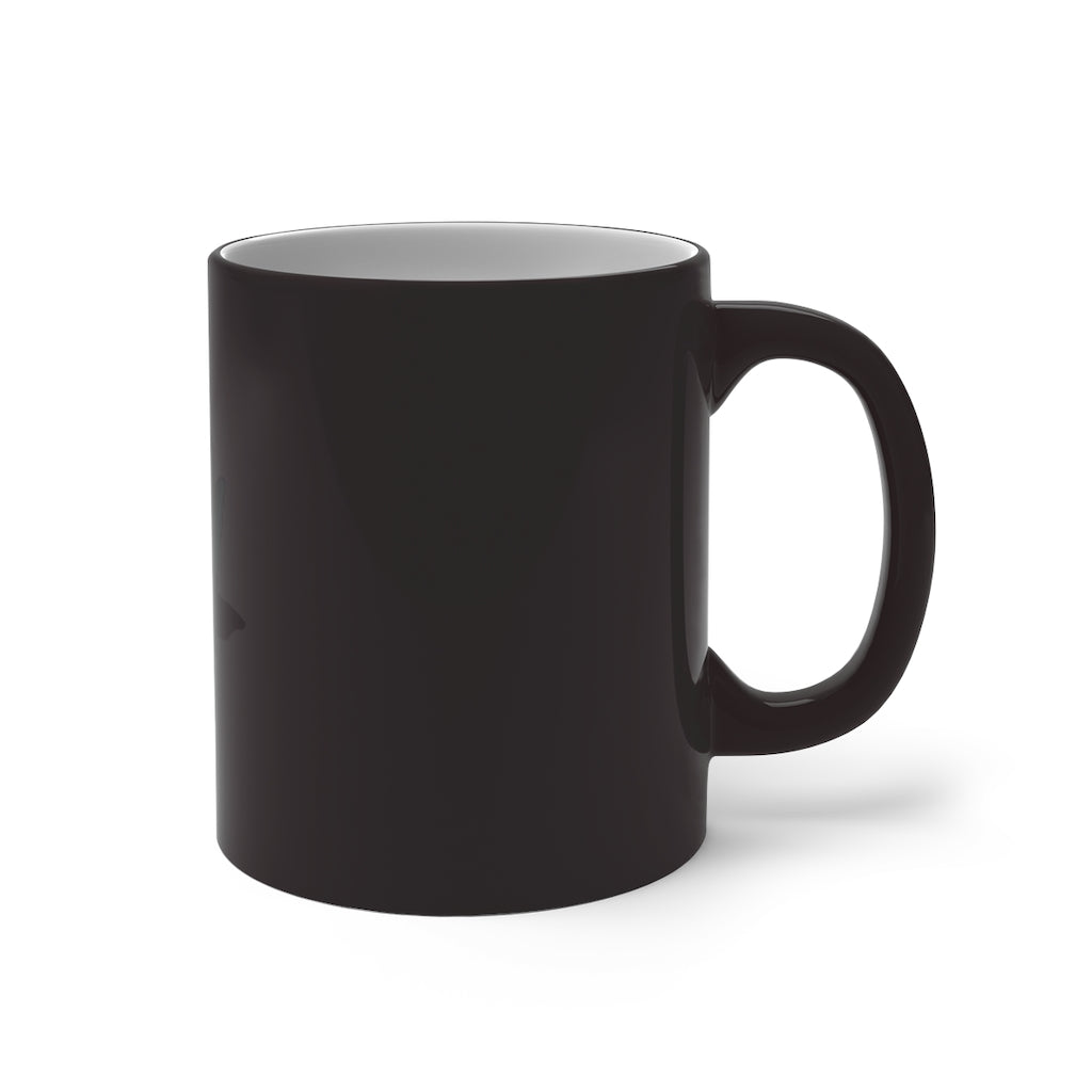 Birdi Color Changing Mug showcasing its vibrant color transformation with a C-handle design.