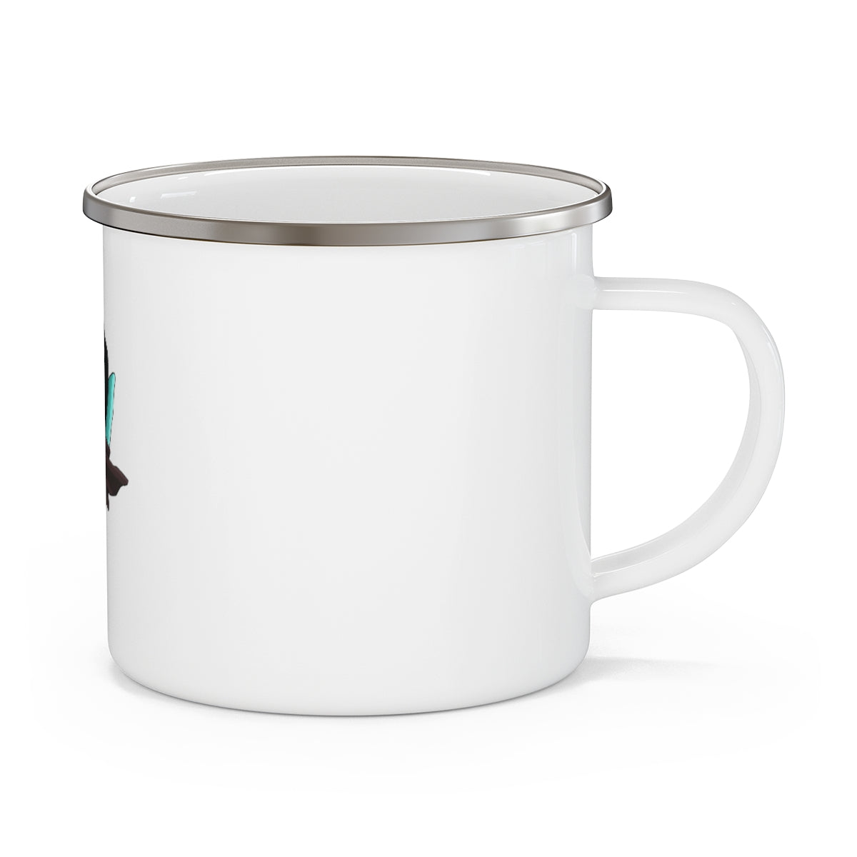 Birdi Enamel Camping Mug with a stylish design, featuring a C-handle and rounded corners, perfect for outdoor adventures.