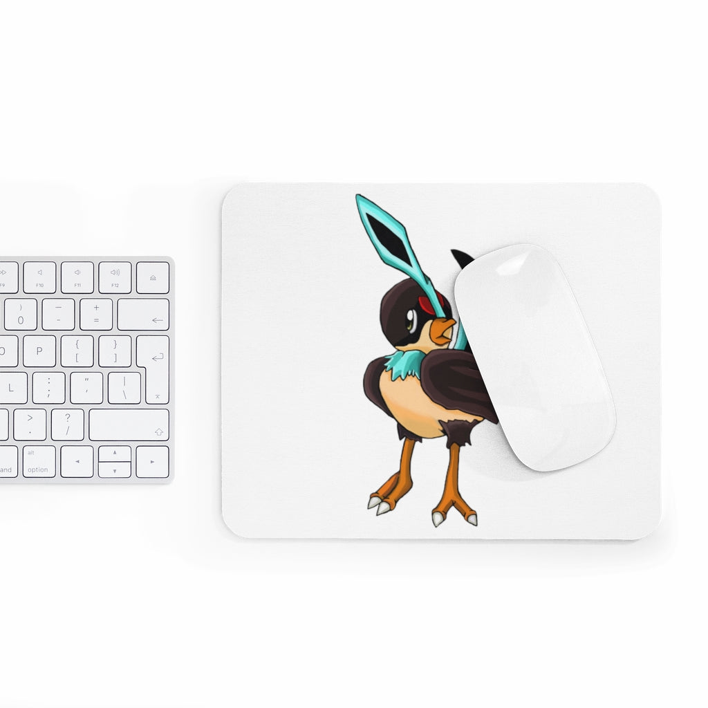 Birdi Mouse Pad featuring a vibrant full print design on a smooth neoprene surface, ideal for enhancing desk aesthetics.