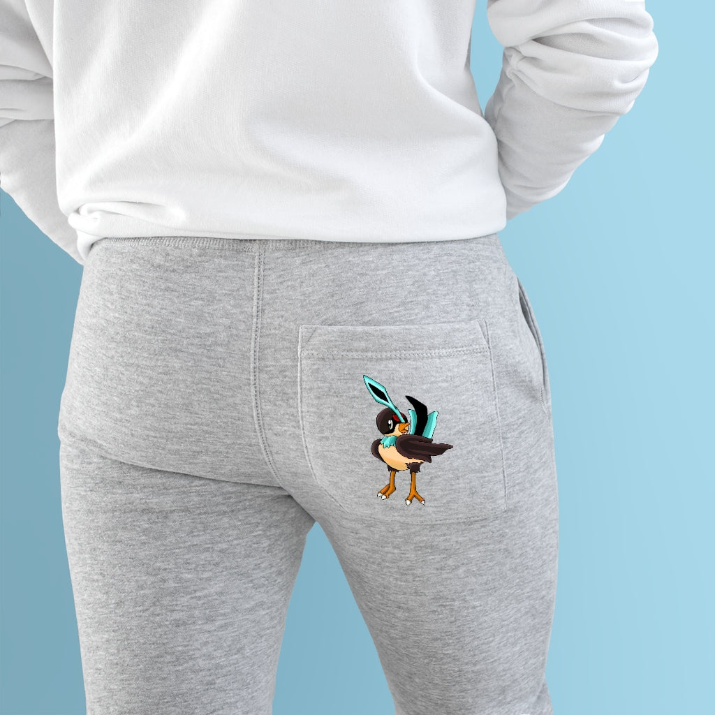 Birdi Premium Fleece Joggers showcasing soft fleece fabric, customizable back pocket, and side pockets.