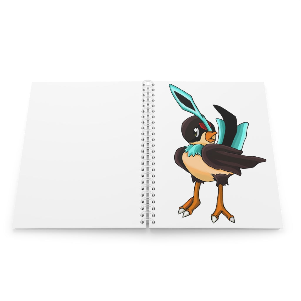 Birdi Spiral Notebook with customizable covers and wide-ruled pages, featuring a semi-gloss laminated finish.