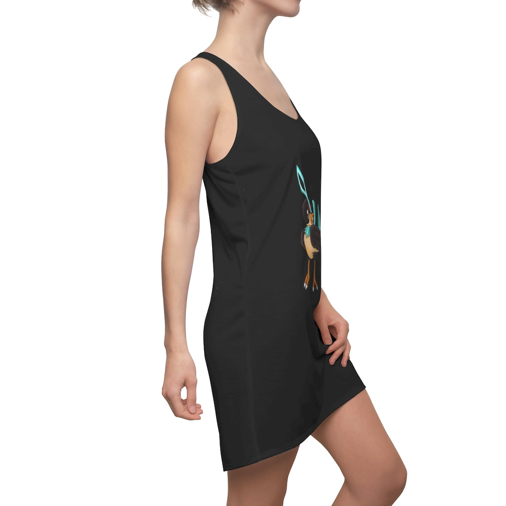 Birdi Women's Cut & Sew Racerback Dress showcasing a stylish and feminine design with a sporty fit, made from lightweight polyester fabric.