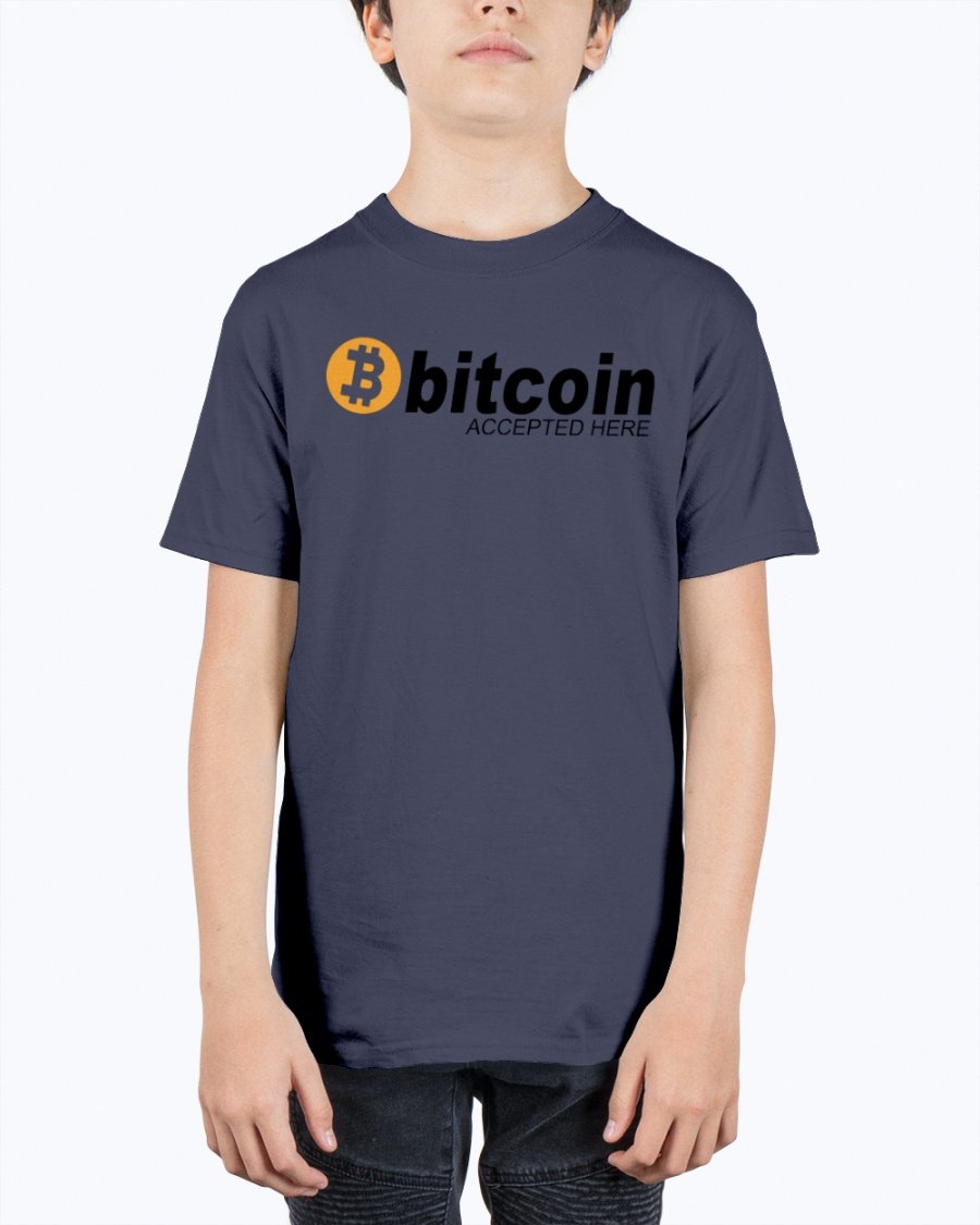 Unisex youth tee featuring Bitcoin logo, made from soft cotton, perfect for casual wear.