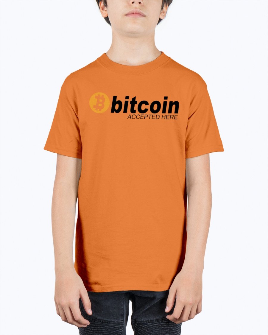 Unisex youth tee featuring Bitcoin logo, made from soft cotton, perfect for casual wear.