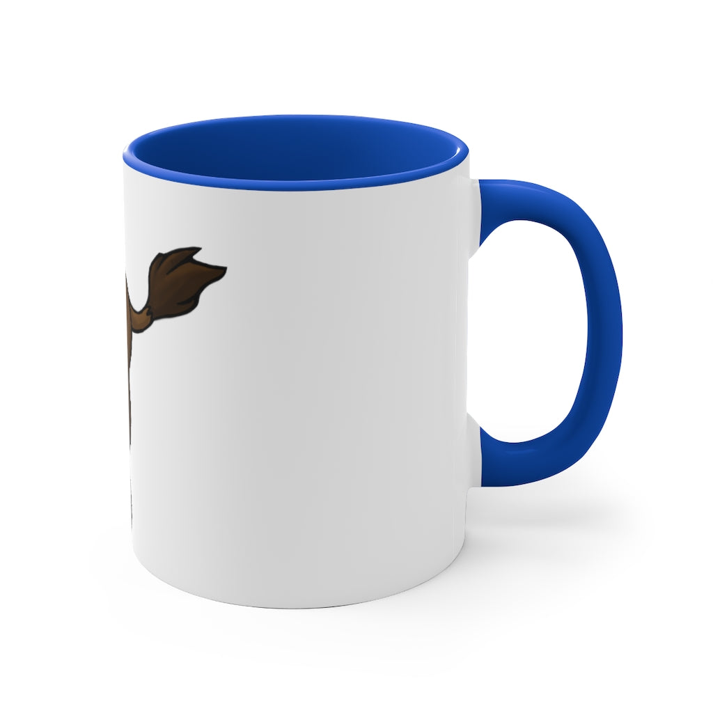 Bitox 11oz Accent Mug featuring a white ceramic body with a colored interior and handle, perfect for personalized designs.