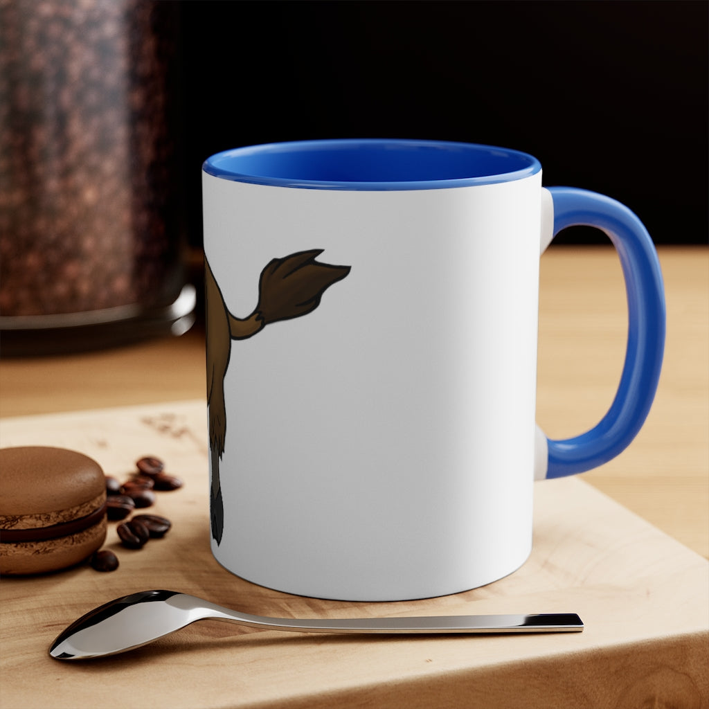 Bitox 11oz Accent Mug featuring a white ceramic body with a colored interior and handle, perfect for personalized designs.