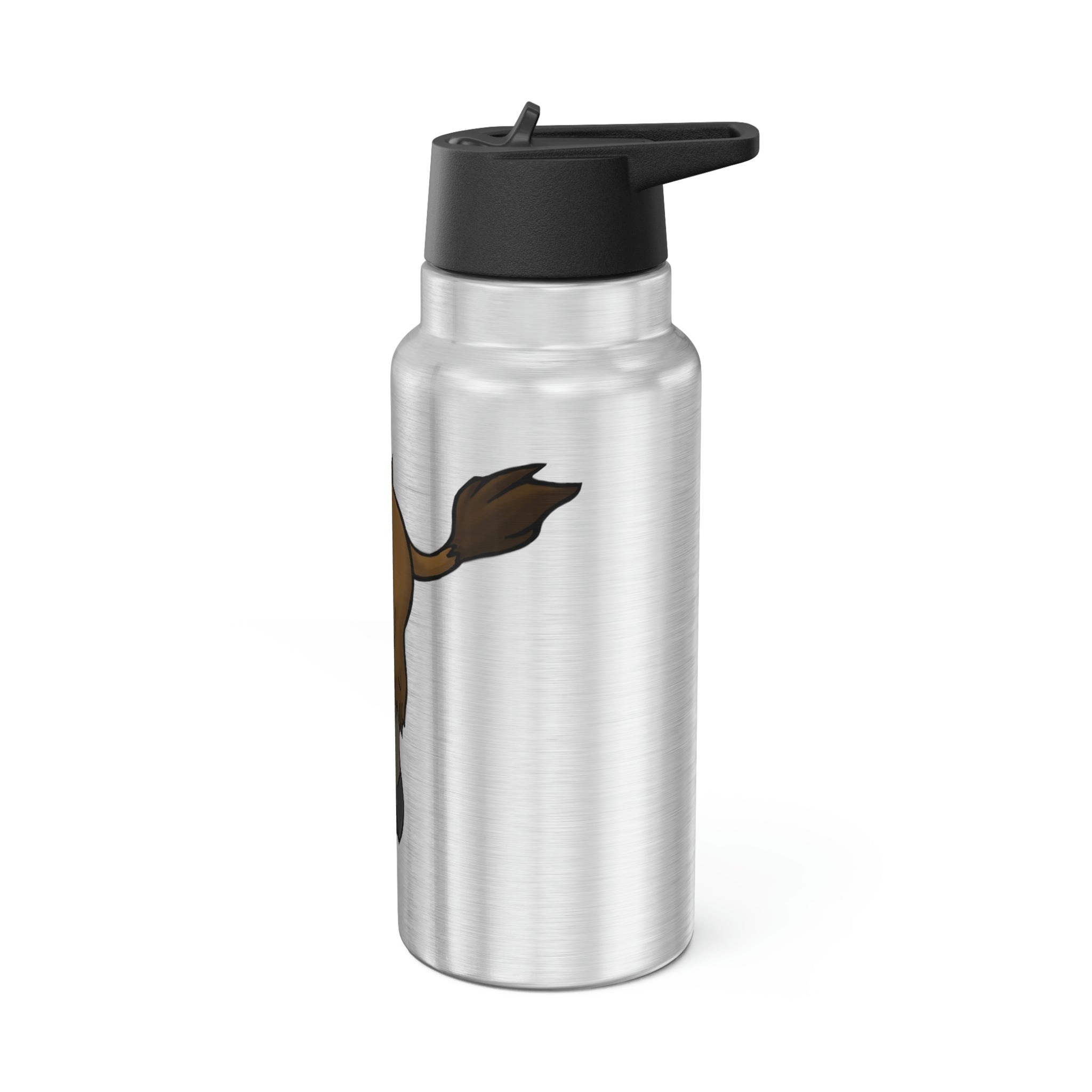 Bitox Gator Tumbler, 32oz, stainless steel with a black cap and straw, customizable design.