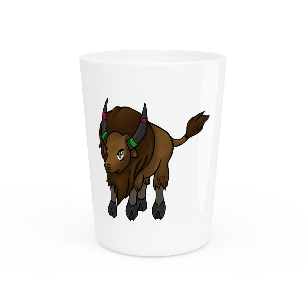 Personalized Bitox Shot Glass with white ceramic and customizable interior options.