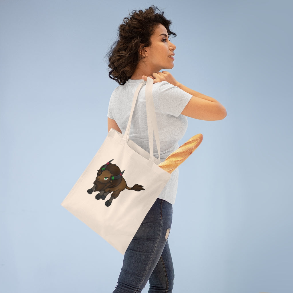 Bitox Tote Bag made of 100% cotton with long handles and cross stitching, available in multiple colors.