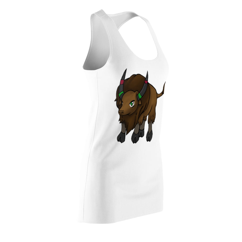 Bitox Women's Cut & Sew Racerback Dress featuring a stylish design with a sporty fit, made from lightweight polyester fabric.