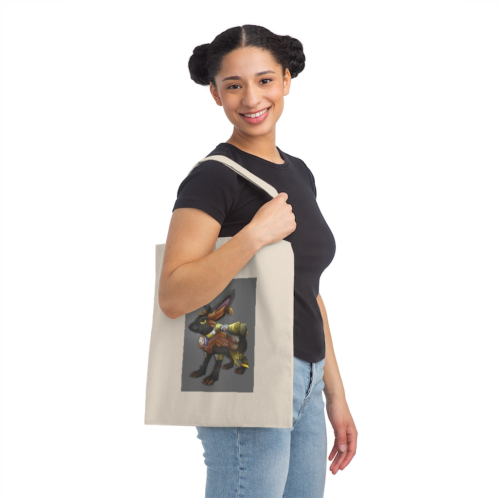 Black Amara Canvas Tote Bag made of 100% cotton sheeting, featuring reinforced handles and a stylish design.